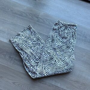 Kim Rogers Zebra Print Pajama Pants - Black and White